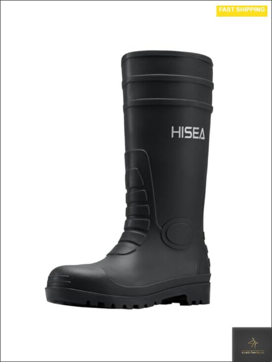 Steel-Toe Rain Boots, Waterproof PVC Rubber, Non-Slip Work Boots for Men main image 6